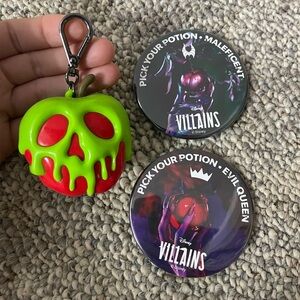 Bath and Body Works Pocketbac Holder Poison Apple Evil Queen Snow White & Pins
